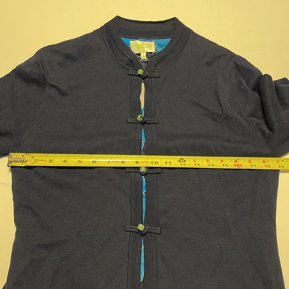 Shanghai Tang Long Navy Blue Silk Cardigan - Women’s Size XL - Picture 12 of 12